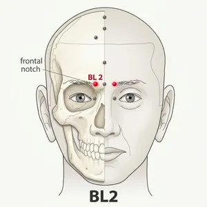 Cuanzhu acupoint diagram