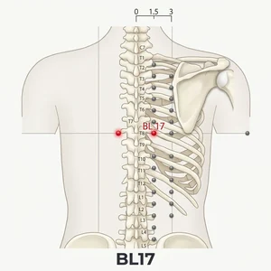Geshu acupoint diagram