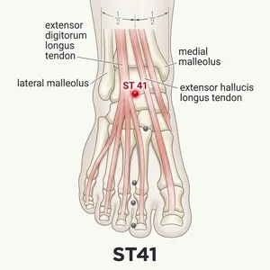 Jiexi acupoint diagram