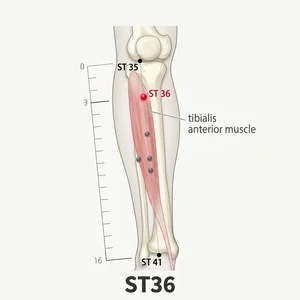 Zusanli acupoint diagram