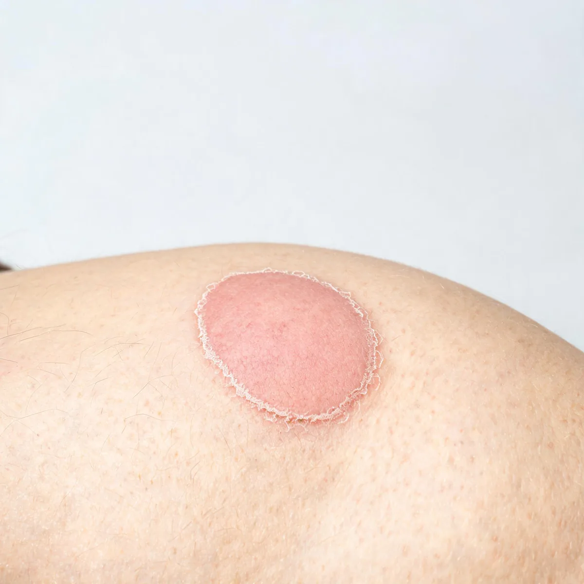 Abdomen showing oval salmon-pink patches with a fine collarette of scale on the trunk, herald patch pattern.