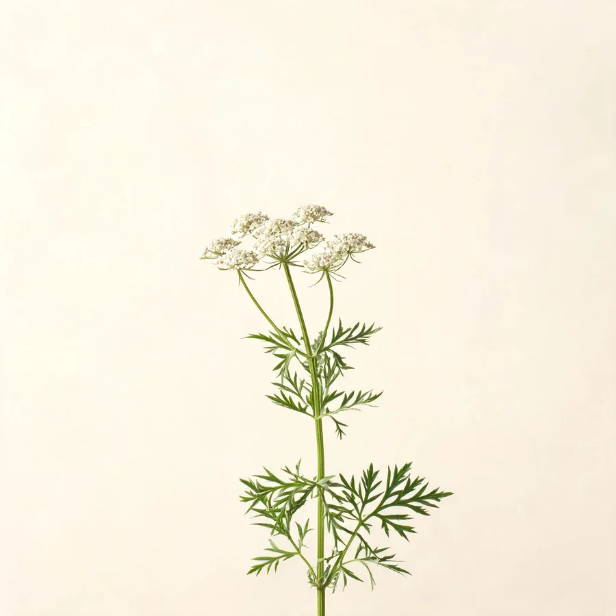 Botanical illustration of Saposhnikovia divaricata in flower, showing its leaves and flowering stem