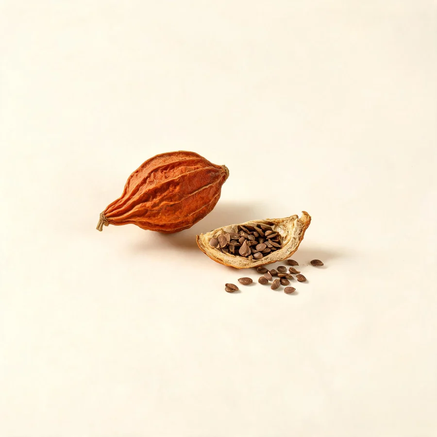 Dried Gua Lou fruit arranged in a shallow bowl